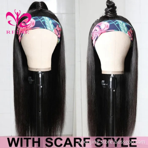 REINE Headband Wigs Glueless Straight Human Hair Wigs Best Half Wigs 14-26 Inch